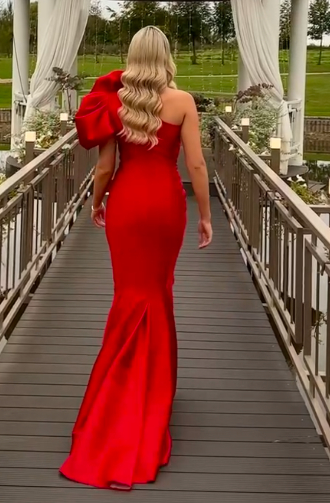 Long red dress
